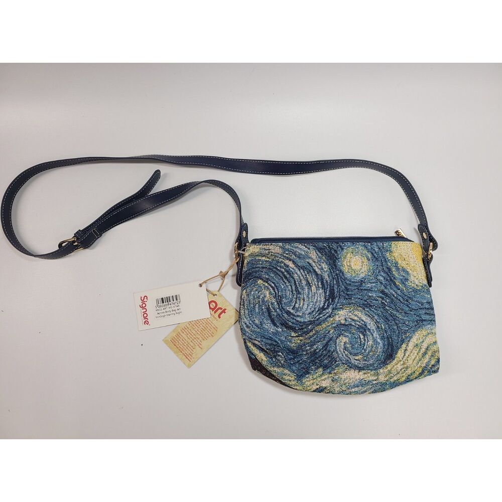 NWT Signare Van Gogh Starry Night Tapestry Crossbody Bag Art Purse Textured